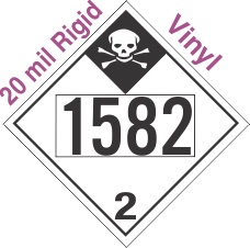 Inhalation Hazard Class 2.3 UN1582 20mil Rigid Vinyl DOT Placard