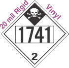 Inhalation Hazard Class 2.3 UN1741 20mil Rigid Vinyl DOT Placard