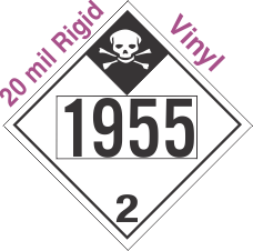 Inhalation Hazard Class 2.3 UN1955 20mil Rigid Vinyl DOT Placard