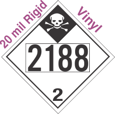 Inhalation Hazard Class 2.3 UN2188 20mil Rigid Vinyl DOT Placard