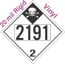 Inhalation Hazard Class 2.3 UN2191 20mil Rigid Vinyl DOT Placard