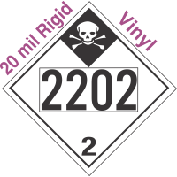 Inhalation Hazard Class 2.3 UN2202 20mil Rigid Vinyl DOT Placard