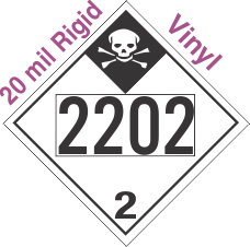 Inhalation Hazard Class 2.3 UN2202 20mil Rigid Vinyl DOT Placard