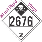 Inhalation Hazard Class 2.3 UN2676 20mil Rigid Vinyl DOT Placard