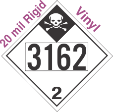 Inhalation Hazard Class 2.3 UN3162 20mil Rigid Vinyl DOT Placard