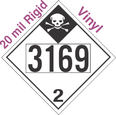 Inhalation Hazard Class 2.3 UN3169 20mil Rigid Vinyl DOT Placard