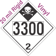 Inhalation Hazard Class 2.3 UN3300 20mil Rigid Vinyl DOT Placard