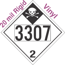 Inhalation Hazard Class 2.3 UN3307 20mil Rigid Vinyl DOT Placard