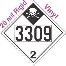 Inhalation Hazard Class 2.3 UN3309 20mil Rigid Vinyl DOT Placard