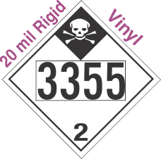 Inhalation Hazard Class 2.3 UN3355 20mil Rigid Vinyl DOT Placard