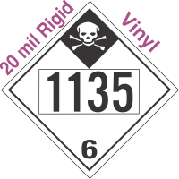 Inhalation Hazard Class 6.1 UN1135 20mil Rigid Vinyl DOT Placard