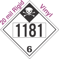 Inhalation Hazard Class 6.1 UN1181 20mil Rigid Vinyl DOT Placard