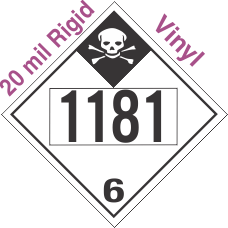Inhalation Hazard Class 6.1 UN1181 20mil Rigid Vinyl DOT Placard