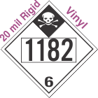 Inhalation Hazard Class 6.1 UN1182 20mil Rigid Vinyl DOT Placard