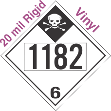 Inhalation Hazard Class 6.1 UN1182 20mil Rigid Vinyl DOT Placard