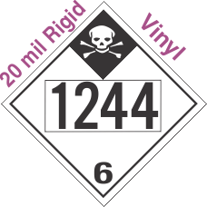 Inhalation Hazard Class 6.1 UN1244 20mil Rigid Vinyl DOT Placard