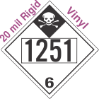 Inhalation Hazard Class 6.1 UN1251 20mil Rigid Vinyl DOT Placard