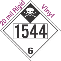 Inhalation Hazard Class 6.1 UN1544 20mil Rigid Vinyl DOT Placard