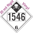 Inhalation Hazard Class 6.1 UN1546 20mil Rigid Vinyl DOT Placard
