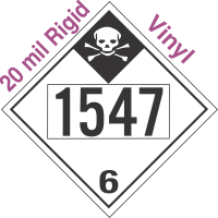 Inhalation Hazard Class 6.1 UN1547 20mil Rigid Vinyl DOT Placard