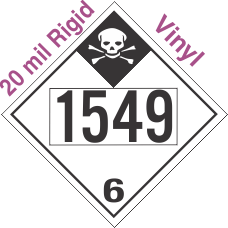 Inhalation Hazard Class 6.1 UN1549 20mil Rigid Vinyl DOT Placard