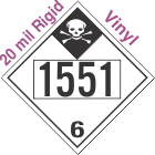 Inhalation Hazard Class 6.1 UN1551 20mil Rigid Vinyl DOT Placard
