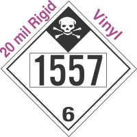 Inhalation Hazard Class 6.1 UN1557 20mil Rigid Vinyl DOT Placard