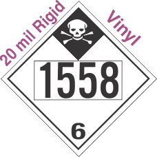 Inhalation Hazard Class 6.1 UN1558 20mil Rigid Vinyl DOT Placard