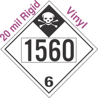 Inhalation Hazard Class 6.1 UN1560 20mil Rigid Vinyl DOT Placard