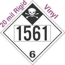 Inhalation Hazard Class 6.1 UN1561 20mil Rigid Vinyl DOT Placard