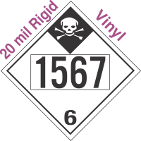 Inhalation Hazard Class 6.1 UN1567 20mil Rigid Vinyl DOT Placard