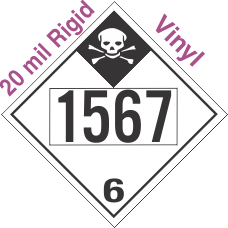Inhalation Hazard Class 6.1 UN1567 20mil Rigid Vinyl DOT Placard