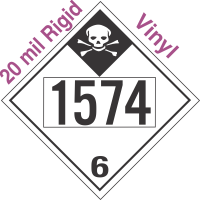 Inhalation Hazard Class 6.1 UN1574 20mil Rigid Vinyl DOT Placard