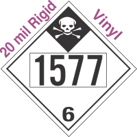 Inhalation Hazard Class 6.1 UN1577 20mil Rigid Vinyl DOT Placard