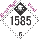 Inhalation Hazard Class 6.1 UN1585 20mil Rigid Vinyl DOT Placard