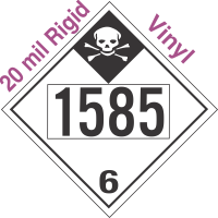 Inhalation Hazard Class 6.1 UN1585 20mil Rigid Vinyl DOT Placard