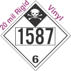 Inhalation Hazard Class 6.1 UN1587 20mil Rigid Vinyl DOT Placard