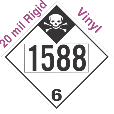 Inhalation Hazard Class 6.1 UN1588 20mil Rigid Vinyl DOT Placard