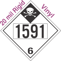 Inhalation Hazard Class 6.1 UN1591 20mil Rigid Vinyl DOT Placard