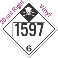 Inhalation Hazard Class 6.1 UN1597 20mil Rigid Vinyl DOT Placard