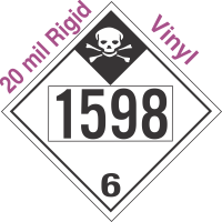 Inhalation Hazard Class 6.1 UN1598 20mil Rigid Vinyl DOT Placard