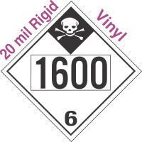 Inhalation Hazard Class 6.1 UN1600 20mil Rigid Vinyl DOT Placard