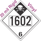 Inhalation Hazard Class 6.1 UN1602 20mil Rigid Vinyl DOT Placard
