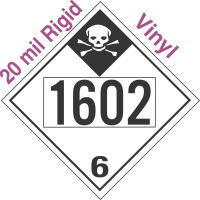 Inhalation Hazard Class 6.1 UN1602 20mil Rigid Vinyl DOT Placard