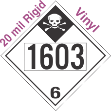 Inhalation Hazard Class 6.1 UN1603 20mil Rigid Vinyl DOT Placard