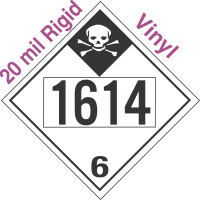 Inhalation Hazard Class 6.1 UN1614 20mil Rigid Vinyl DOT Placard