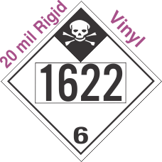 Inhalation Hazard Class 6.1 UN1622 20mil Rigid Vinyl DOT Placard