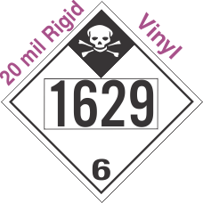 Inhalation Hazard Class 6.1 UN1629 20mil Rigid Vinyl DOT Placard