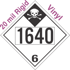 Inhalation Hazard Class 6.1 UN1640 20mil Rigid Vinyl DOT Placard