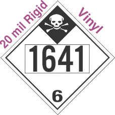 Inhalation Hazard Class 6.1 UN1641 20mil Rigid Vinyl DOT Placard
